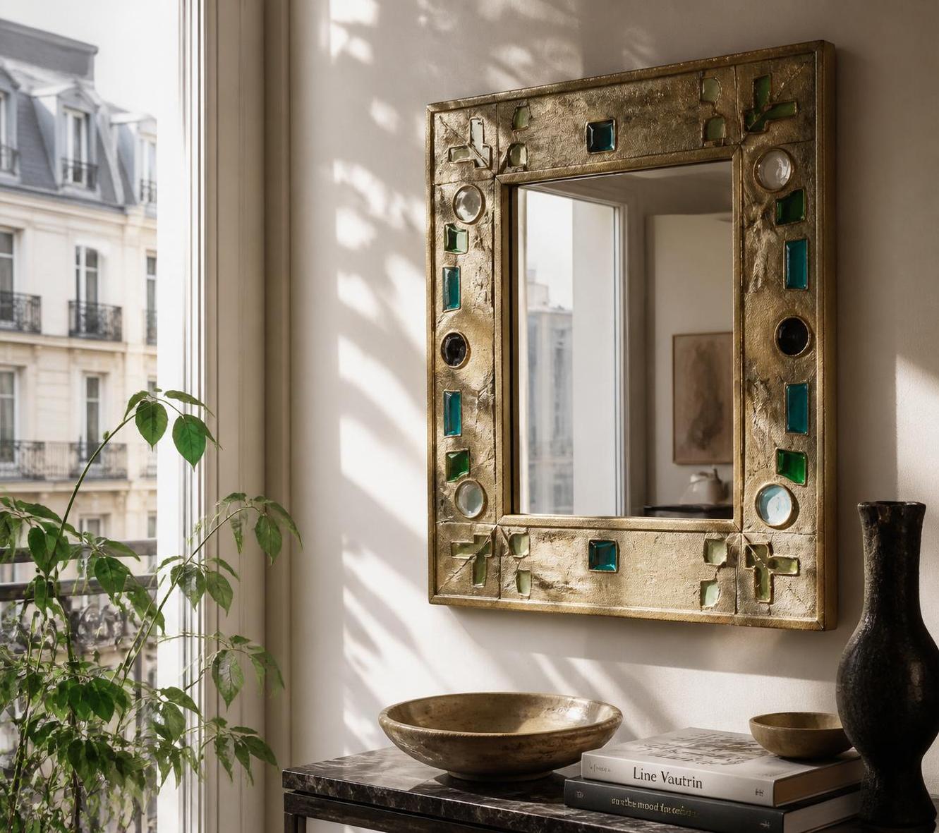 découvrez le miroir line vautrin, un emblème du patrimoine du design français alliant créativité et héritage, au cœur du marché de l'art décoratif urbain.